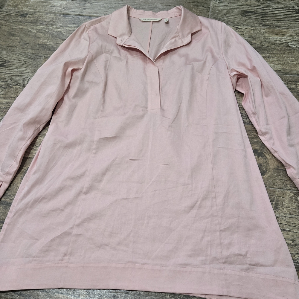 Soft Surroundings Light Pink Long Sleeve Tunic Top